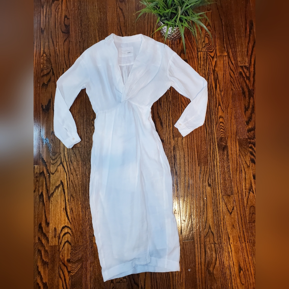 Anthropologie V-neck knot Front Midi Dress - Picture 8 of 13